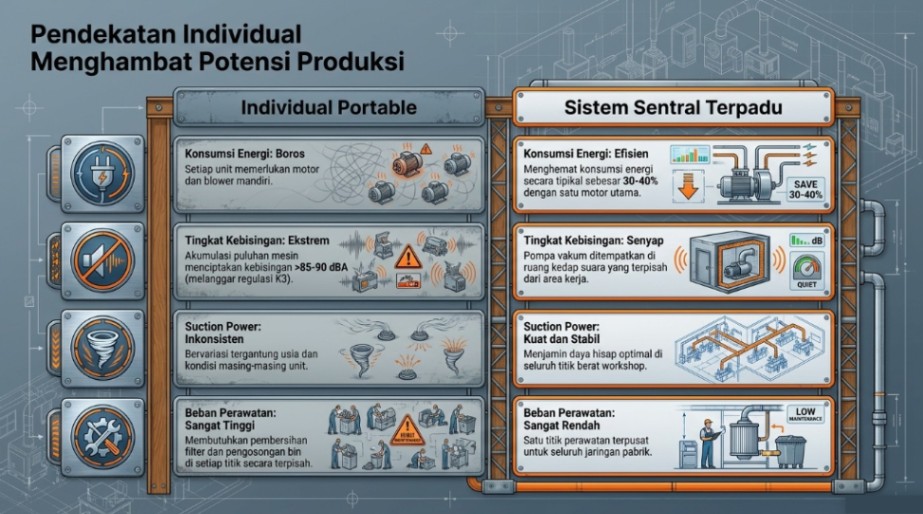 Mengapa Central Vacuum untuk Woodworking