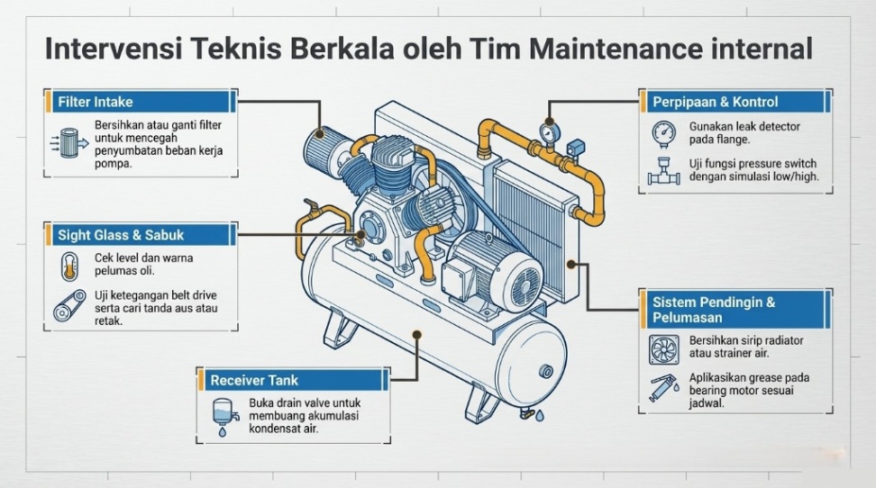maintenance central vacuum mingguan